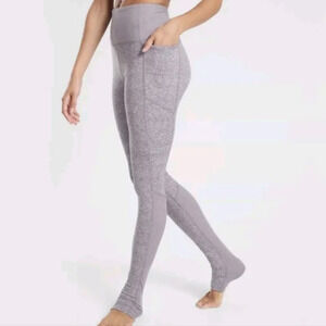 athleta exhale heel tight yoga leggings gray space heather size Medium SoftLuxe